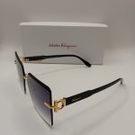 Salvatore Ferragamo Czarny / Fioletowe Okulary Przeciwsłoneczne