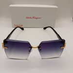 Salvatore Ferragamo Czarny / Fioletowe Okulary Przeciwsłoneczne