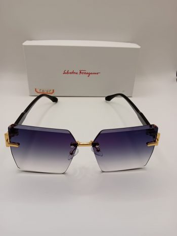 Salvatore Ferragamo Czarny / Fioletowe Okulary Przeciwsłoneczne