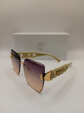 Versace Złote Okulary Przeciwsłoneczne