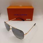 Louis Vuitton Złote Okulary Przeciwsłoneczne