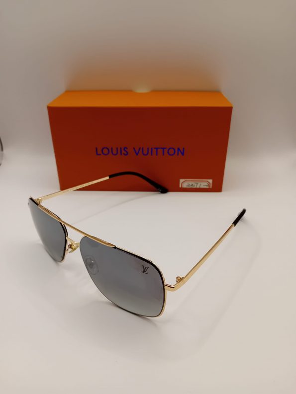 Louis Vuitton Złote Okulary Przeciwsłoneczne