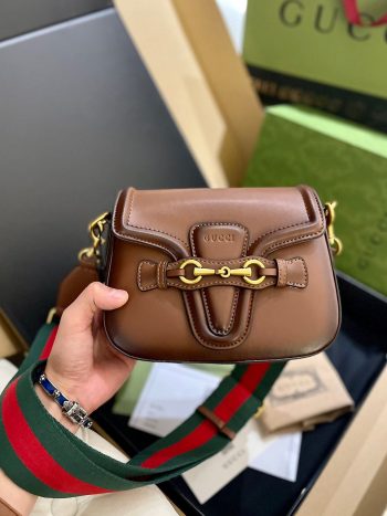 Gucci Brązowa Ombre Skórzana Medium Listonoszka