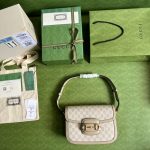 Gucci Beżowa Horsebit 1955 GG mini Torba Na Ramię