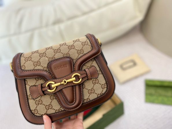 Gucci Brązowa Ombre Skórzana Medium Listonoszka